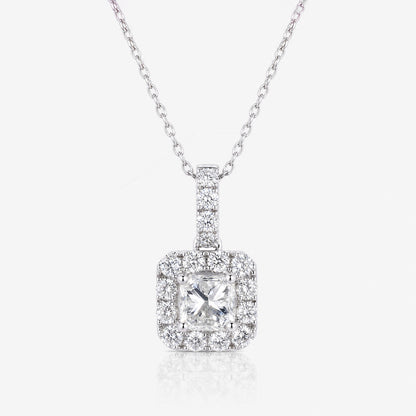 1.21ct Natural Diamond Princess Illusion Pendant in 18K Gold - JewelryandStore