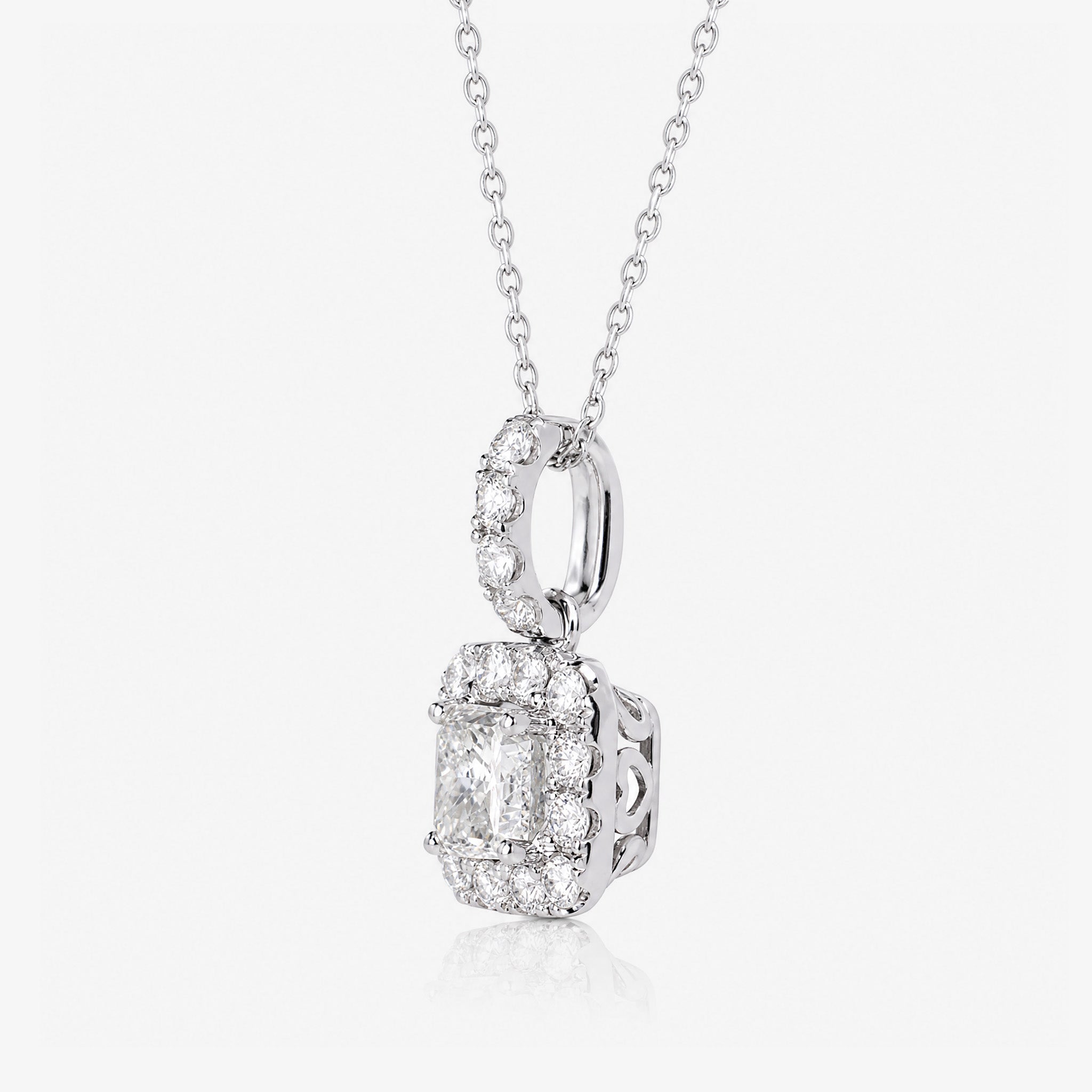 1.21ct Natural Diamond Princess Illusion Pendant in 18K Gold - JewelryandStore