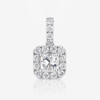 1.21ct Natural Diamond Princess Illusion Pendant in 18K Gold - JewelryandStore