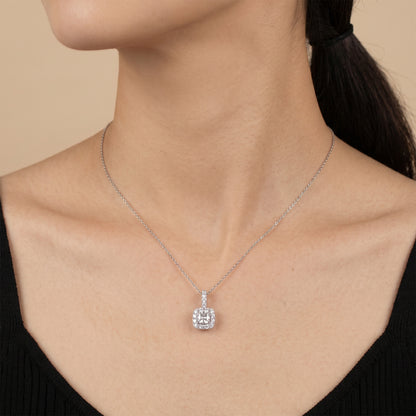 1.21ct Natural Diamond Princess Illusion Pendant in 18K Gold - JewelryandStore