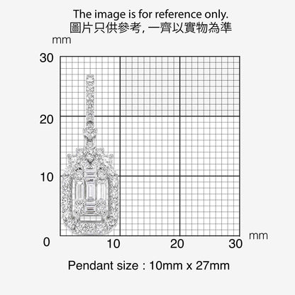 0.97ct Natural Diamond Baguette Illusion Pendant in 18K Gold - JewelryandStore