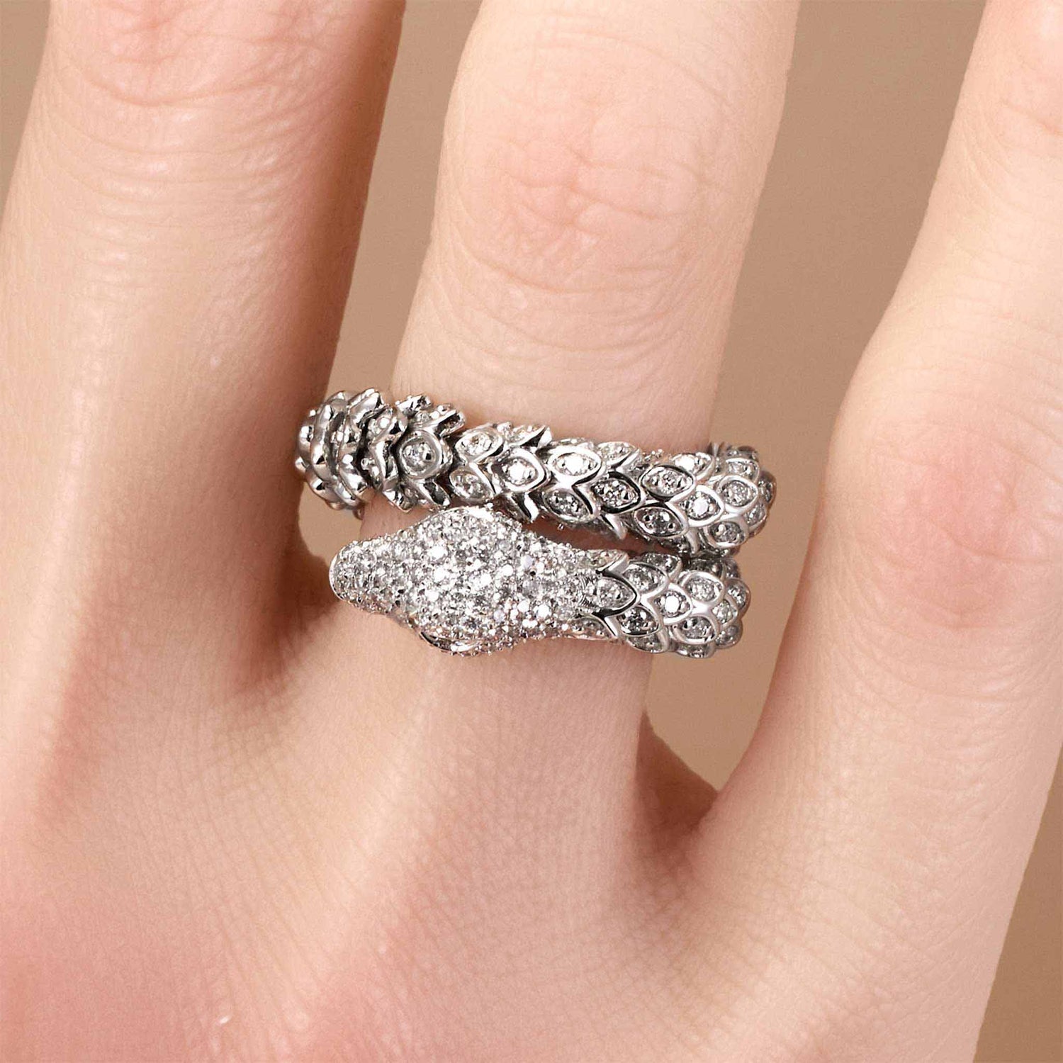 1.83ct Natural Diamond Dragon Ring 18K Gold - JewelryandStore