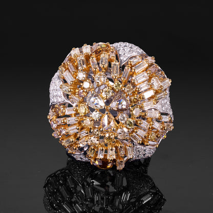 18K White Gold Cocktail Ring with Natural Diamonds - Jewelry And Store