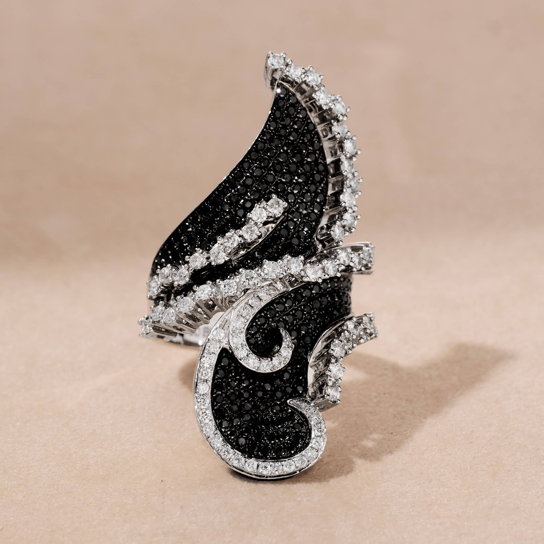 18K Gold Black Diamond Statement Ring - Jewelry And Store