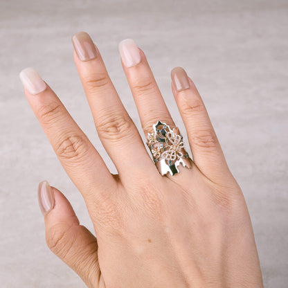 18K Black Gold Butterfly Diamond Ring - Jewelry And Store