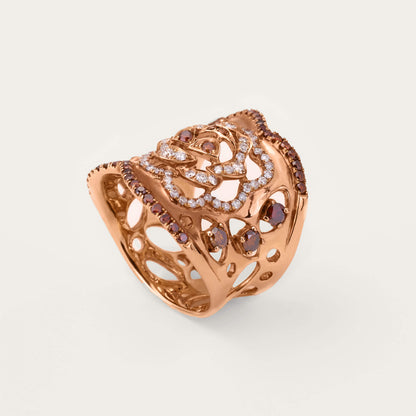 18K Gold Midnight Rose Diamond Ring - Jewelry And Store