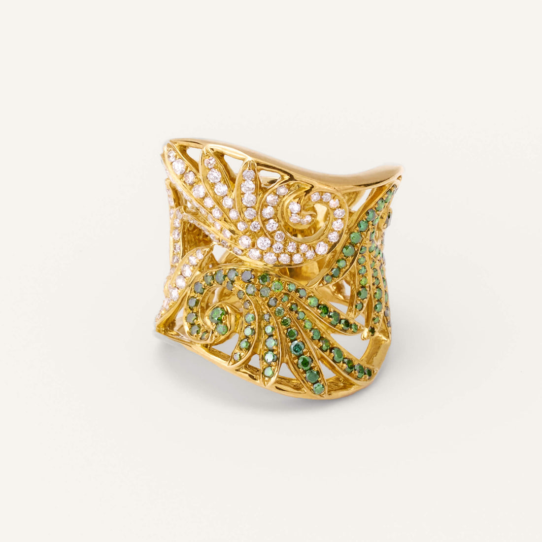 18K Gold Swirl Diamond Ring - Jewelry And Store