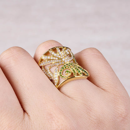 18K Gold Swirl Diamond Ring - Jewelry And Store