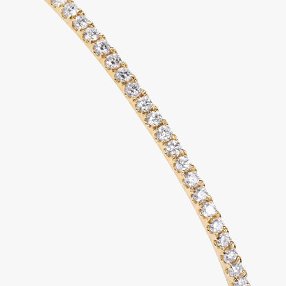 Classic Single Row Diamond Tennis Bangle in 18K Yellow Gold - JewelryAndStore