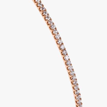 Classic Single Row Diamond Tennis Bangle in 18K Rose Gold - JewelryAndStore