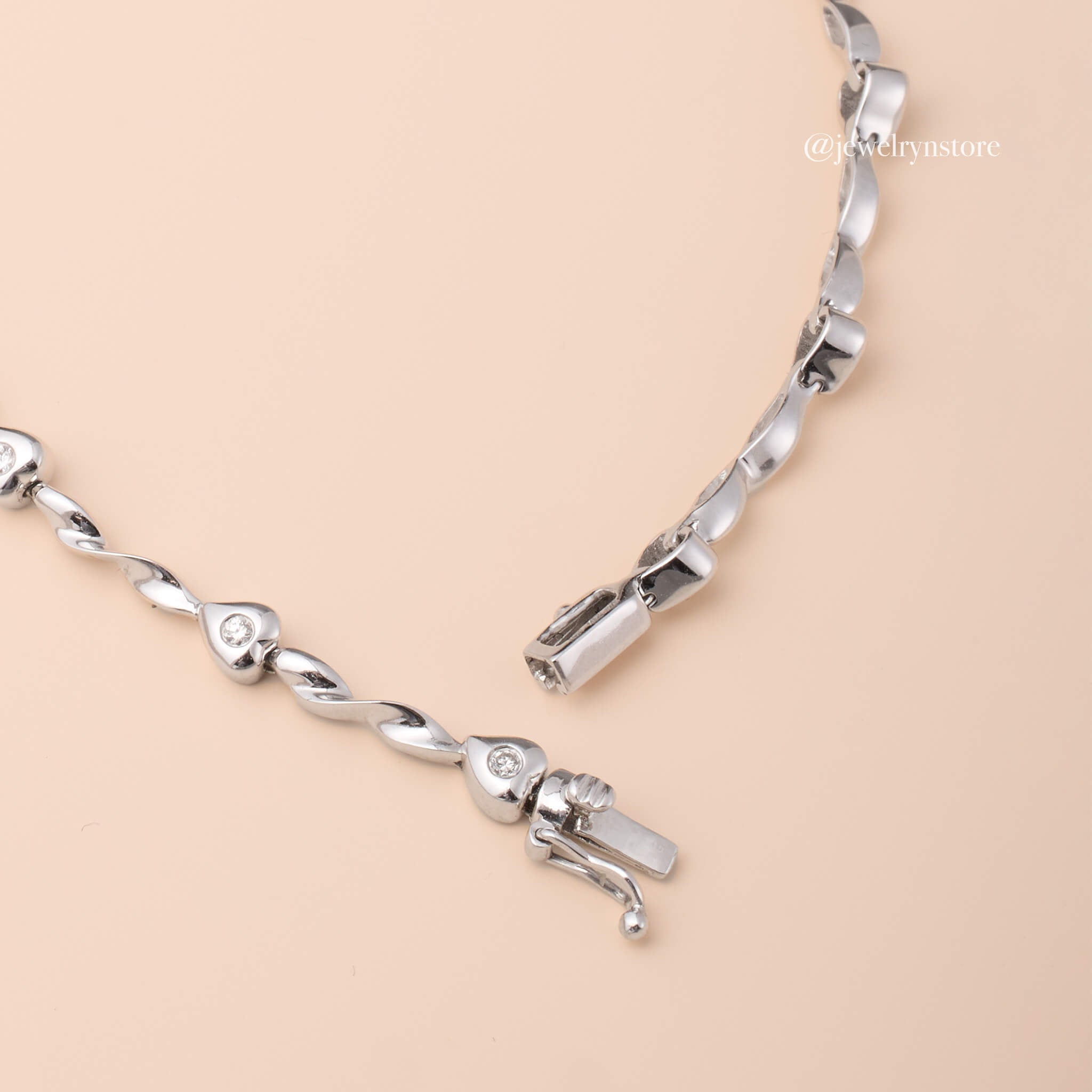 18K Natural Diamond Twist Bracelet - Jewelry And Store