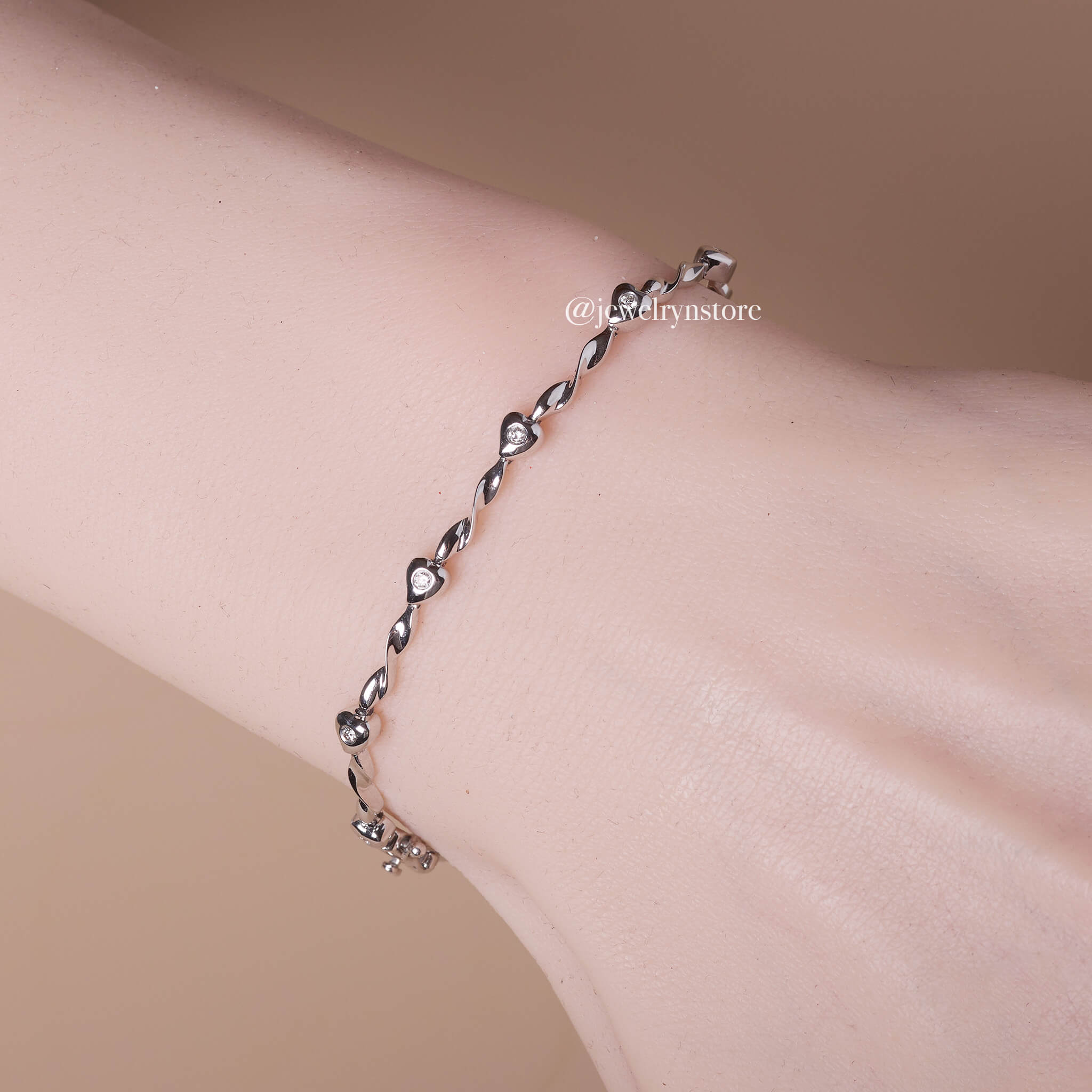 18K Natural Diamond Twist Bracelet - Jewelry And Store