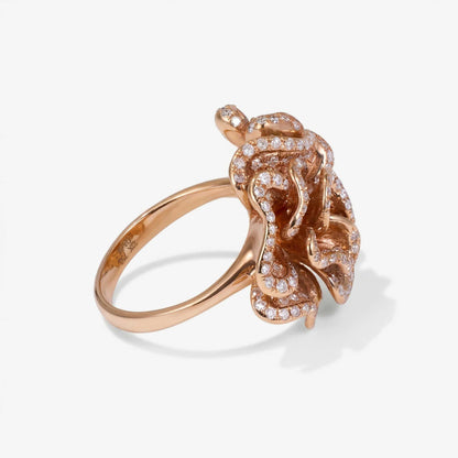 1.40ct Natural Diamond Floral Cluster Blossom Ring 18K Gold - JewelryandStore