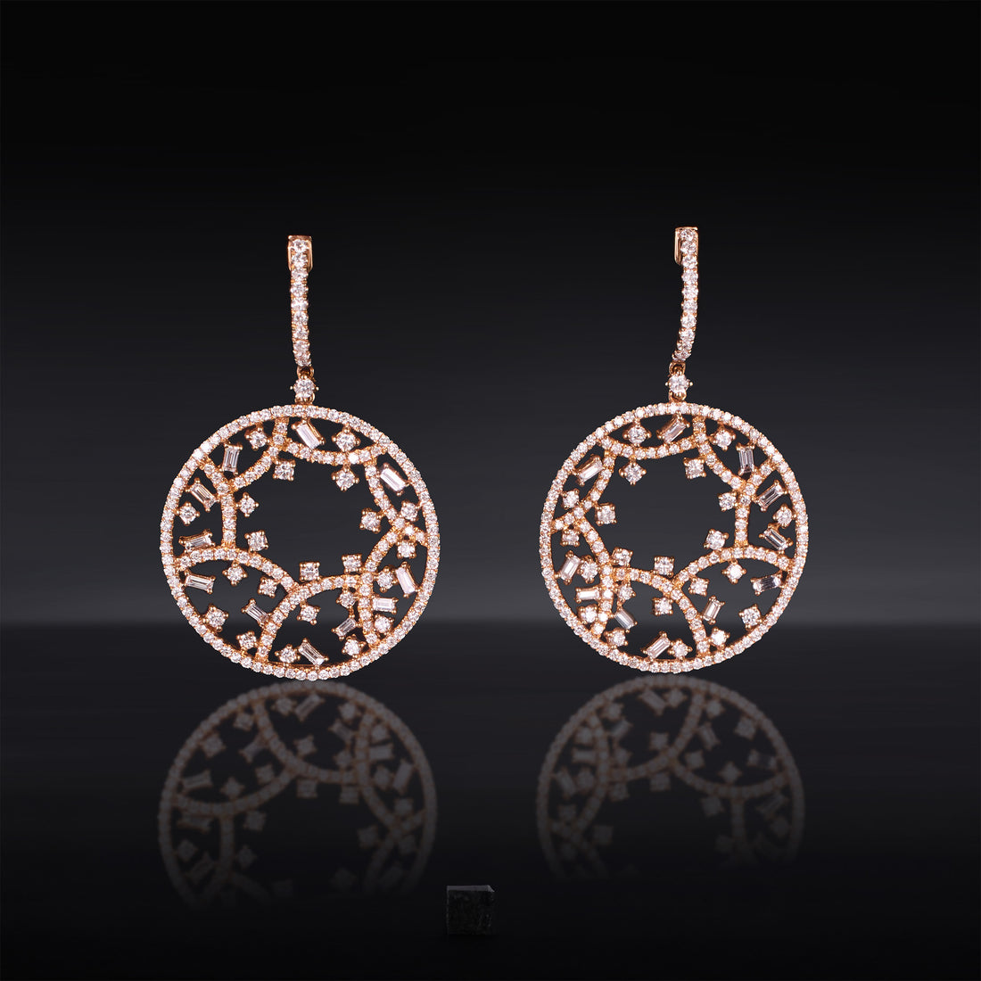 18K Gold Starry Night Natural Diamond Earrings - Jewelry And Store