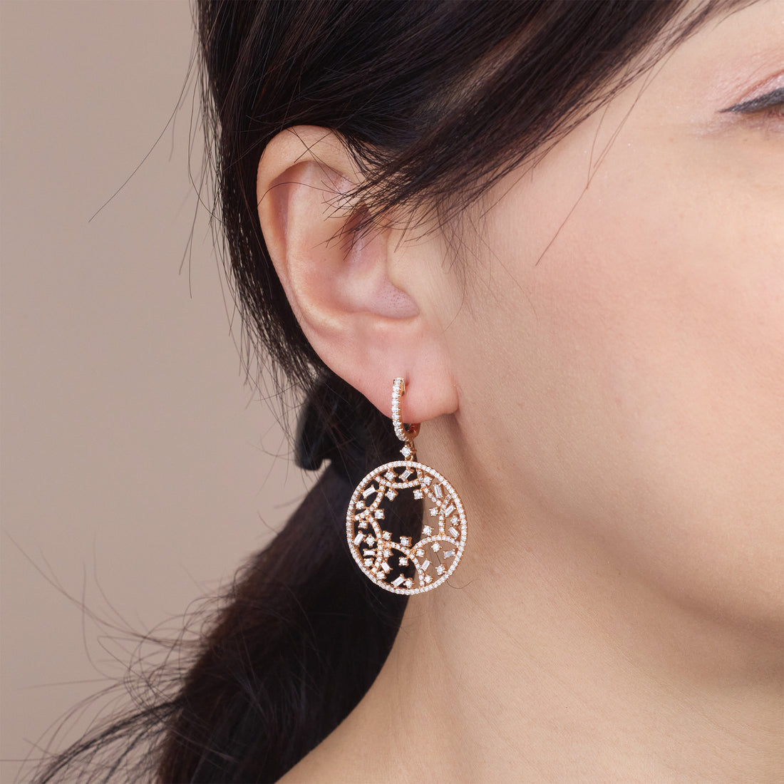 18K Gold Starry Night Natural Diamond Earrings - Jewelry And Store