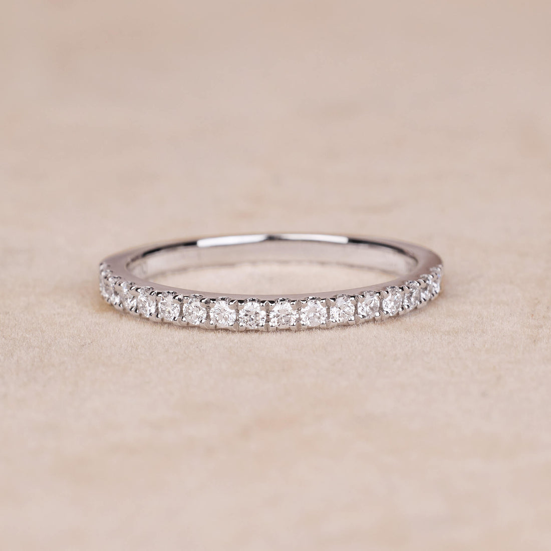 0.23 ct.tw. Stackable Half - Eternity Diamond Band Ring in 18K Gold - Jewelry And Store