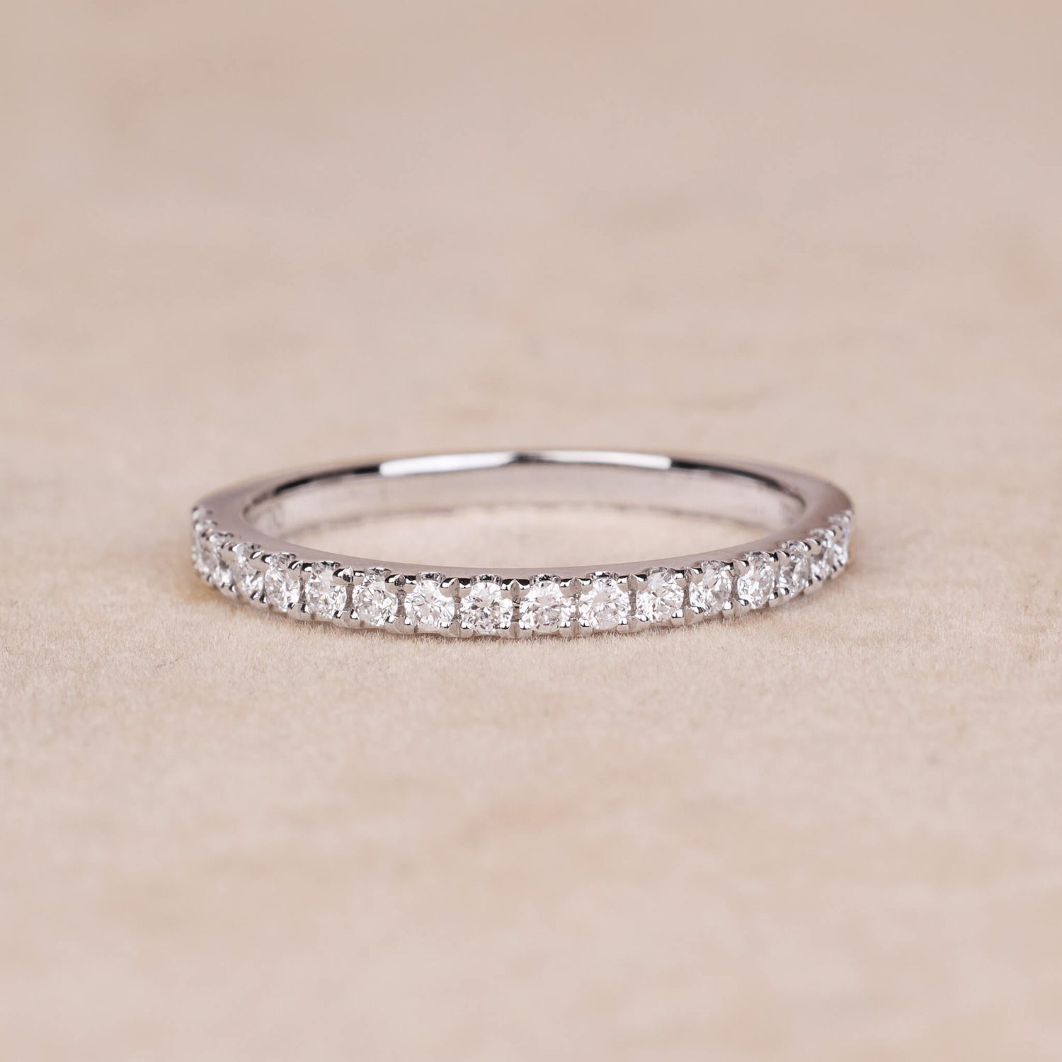 0.23 ct.tw. Stackable Half - Eternity Diamond Band Ring in 18K Gold - Jewelry And Store