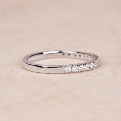 0.23 ct.tw. Stackable Half - Eternity Diamond Band Ring in 18K Gold - Jewelry And Store