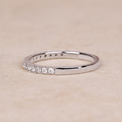 0.23 ct.tw. Stackable Half - Eternity Diamond Band Ring in 18K Gold - Jewelry And Store