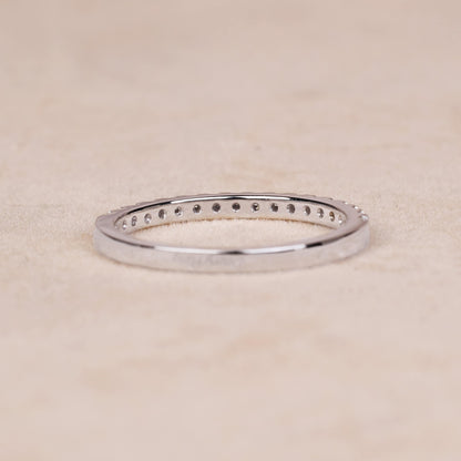 0.23 ct.tw. Stackable Half - Eternity Diamond Band Ring in 18K Gold - Jewelry And Store