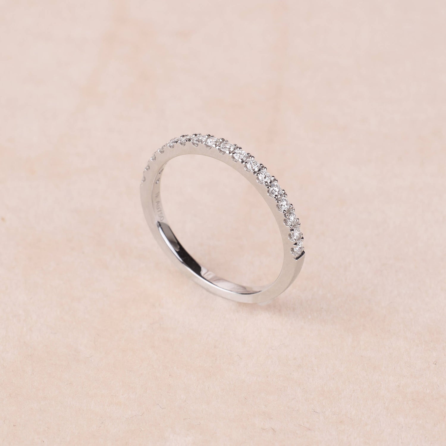 0.23 ct.tw. Stackable Half - Eternity Diamond Band Ring in 18K Gold - Jewelry And Store