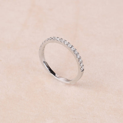 0.23 ct.tw. Stackable Half - Eternity Diamond Band Ring in 18K Gold - Jewelry And Store