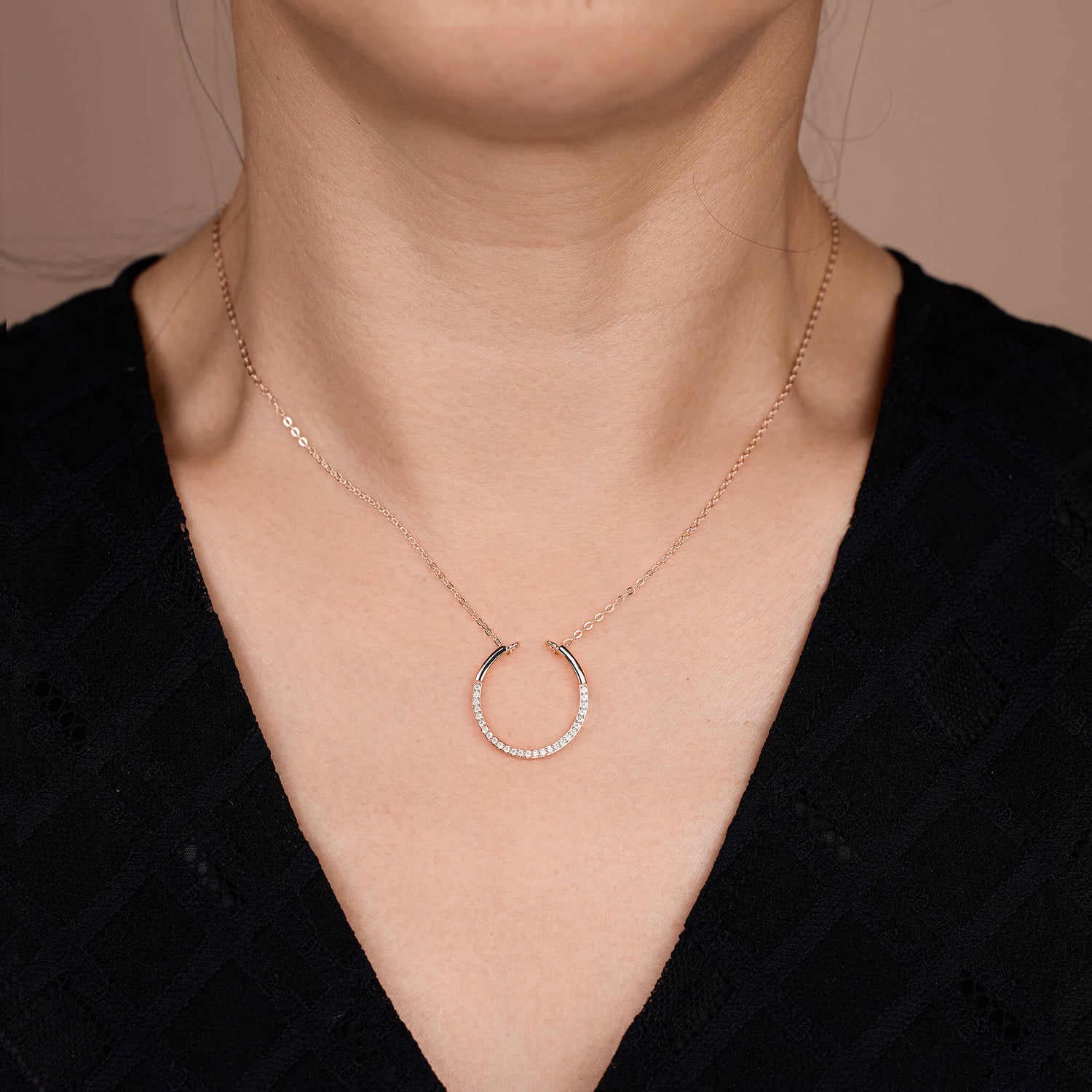 925 Silver Simple Circle Necklace - Jewelry And Store