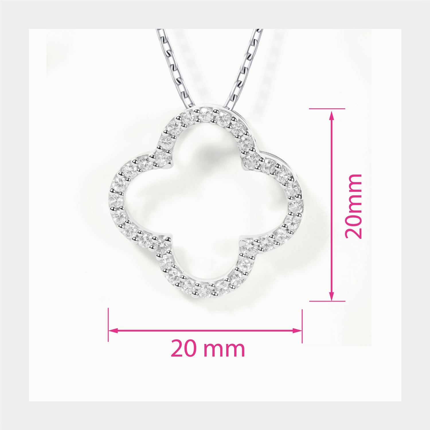 18K White Gold Cover Pendant with Natural Diamonds - JewelryAndStore