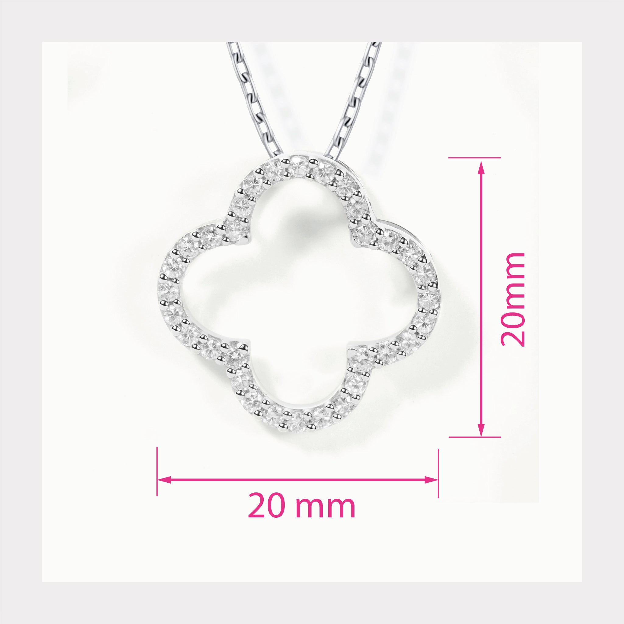 18K White Gold Cover Pendant with Natural Diamonds - JewelryAndStore