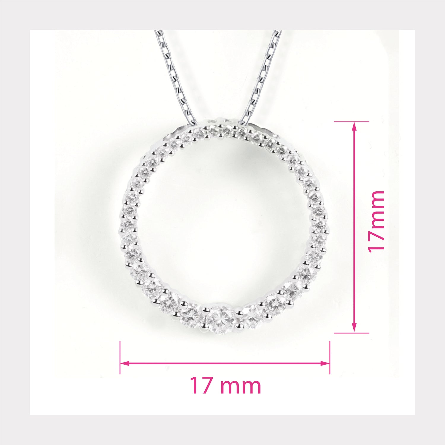 18K White Gold Pendant with Natural Diamonds - JewelryAndStore