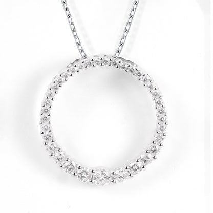 18K White Gold Pendant with Natural Diamonds - JewelryAndStore