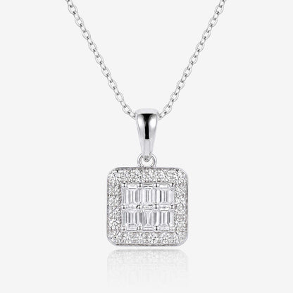 0.43ct Natural Diamond Baguette Illusion Pendant in 18K Gold - JewelryandStore
