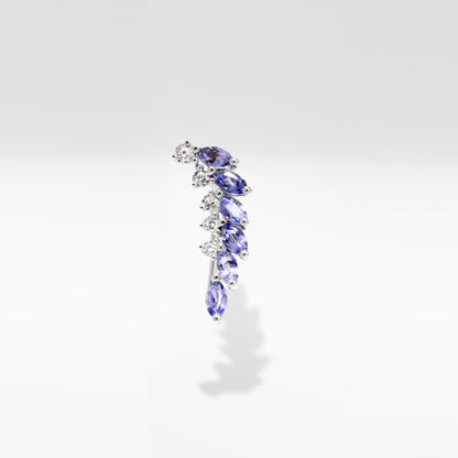 Curved Crawler Earrings with Lavender Tanzanite &amp; Diamonds
