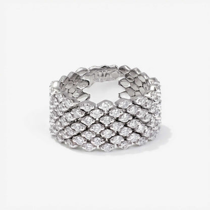 1.57ct Natural Diamond Modern Wide Band Ring 18K Gold - JewelryandStore