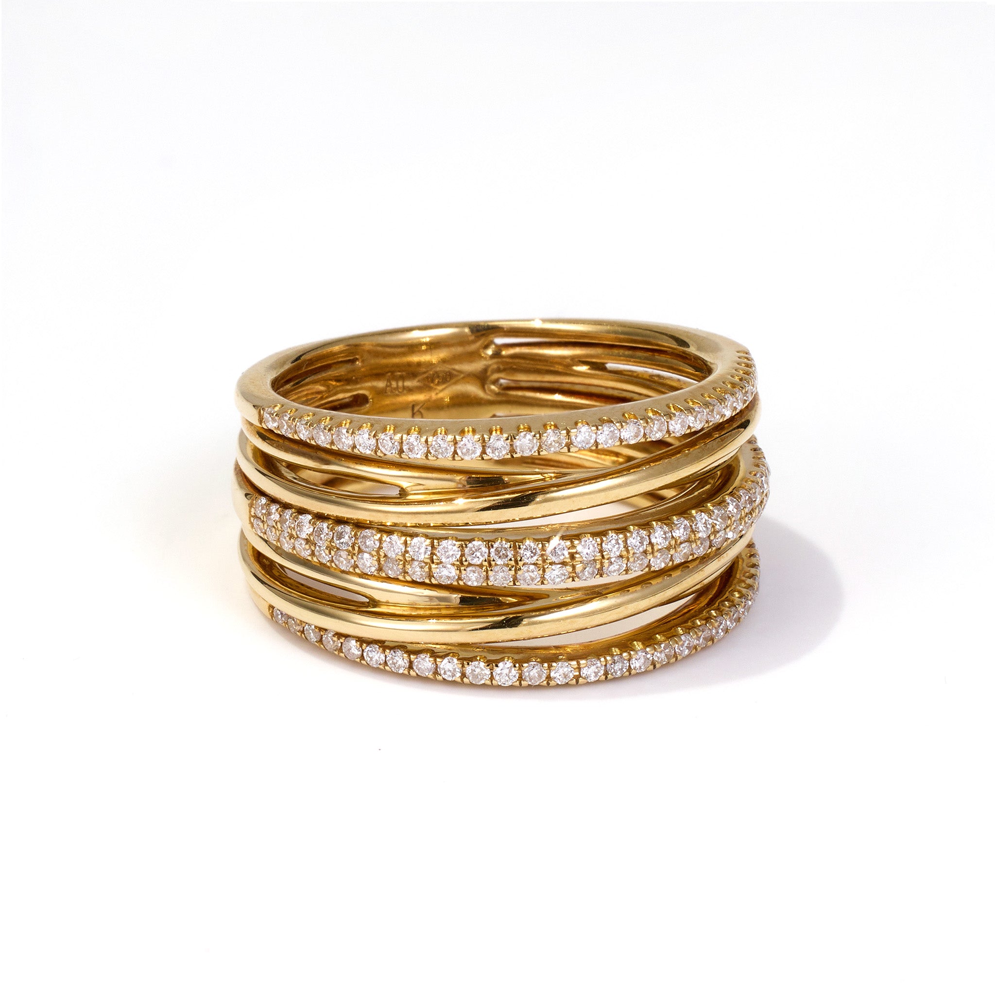14K Gold Diamond Statement Ring