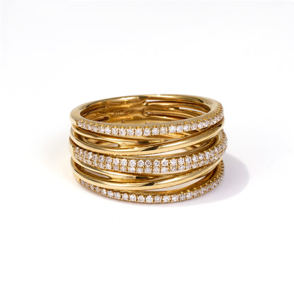 14K Gold Diamond Statement Ring