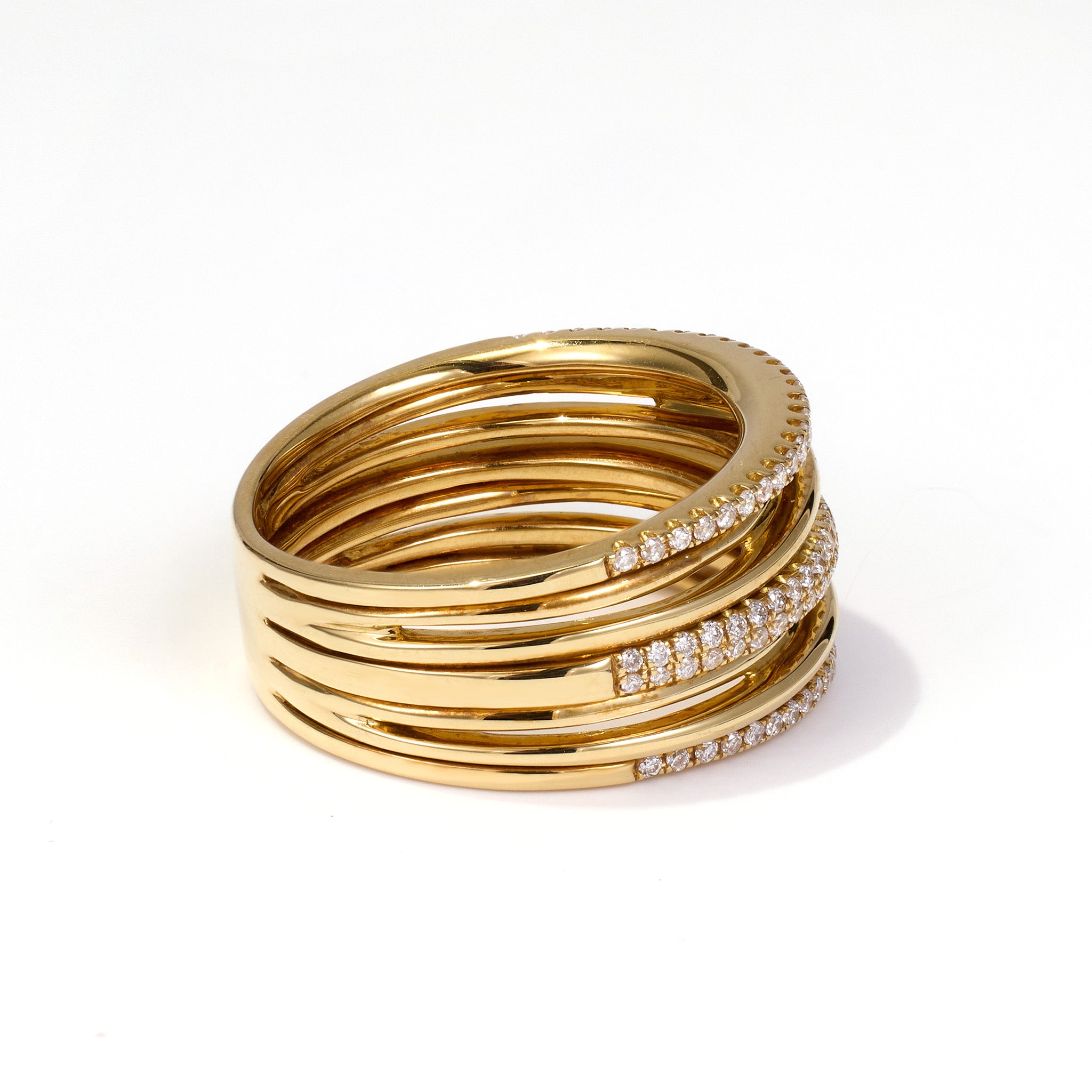 14K Gold Diamond Statement Ring