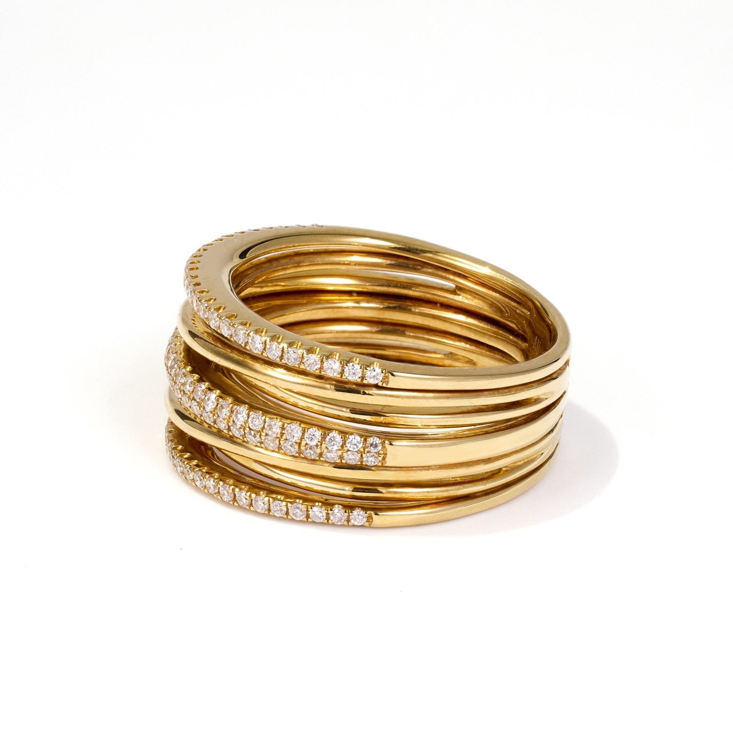 14K Gold Diamond Statement Ring