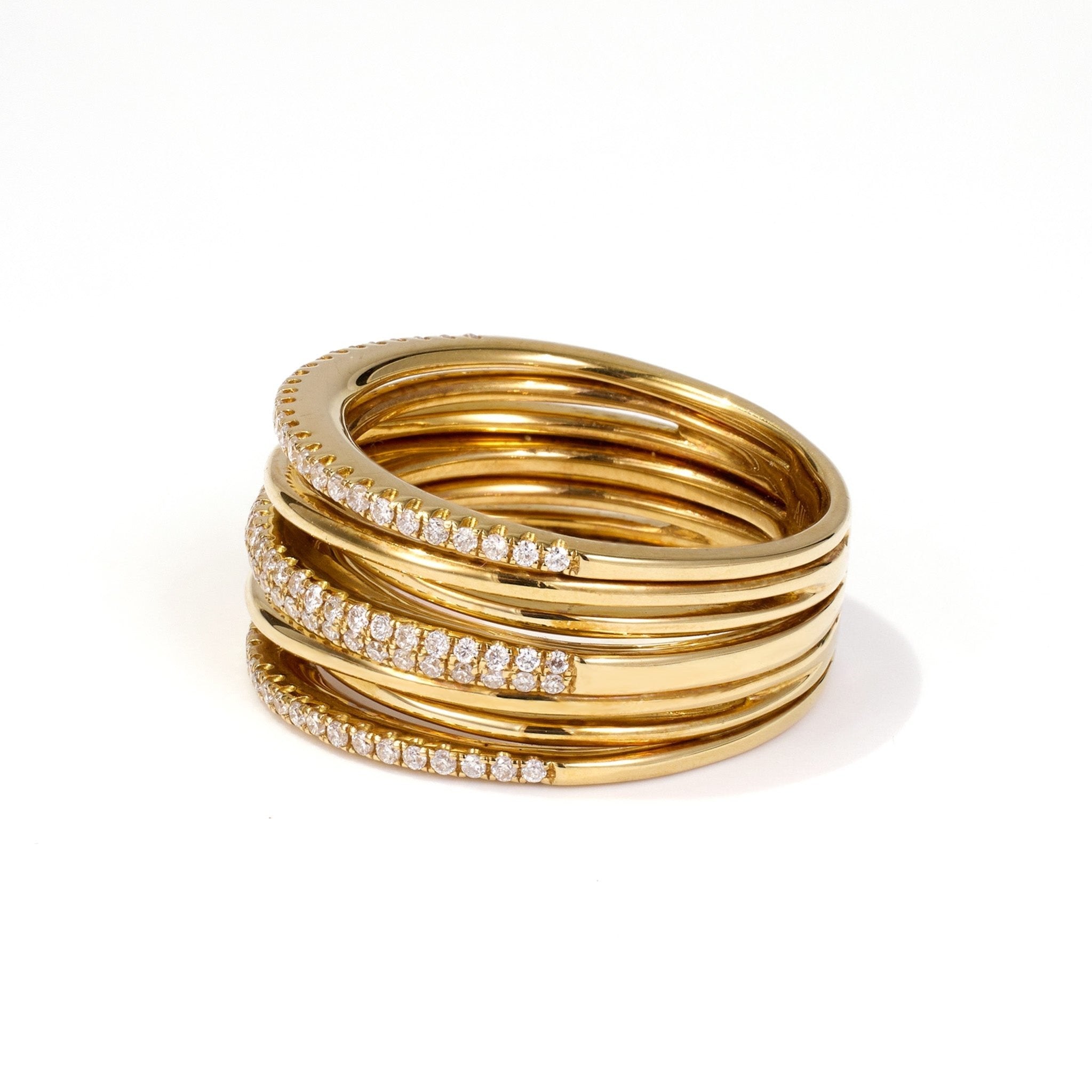 14K Gold Diamond Statement Ring
