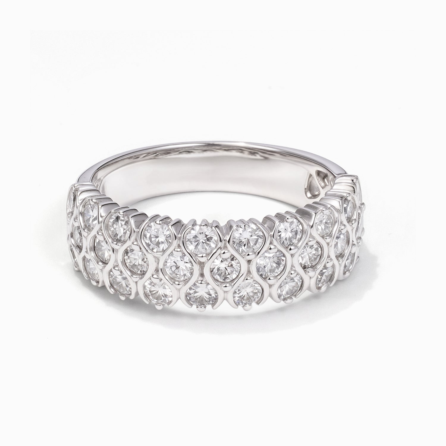 18K White Gold Diamond Band with 1.20ct.tw. Natural Diamonds