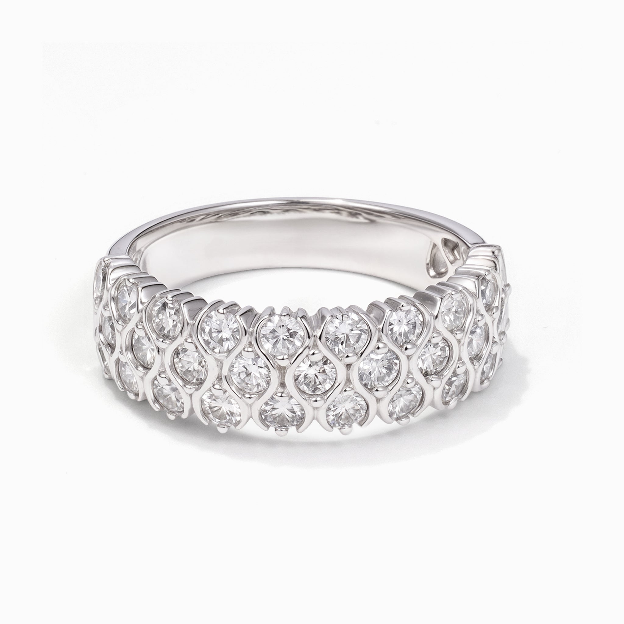 18K White Gold Diamond Band with 1.20ct.tw. Natural Diamonds