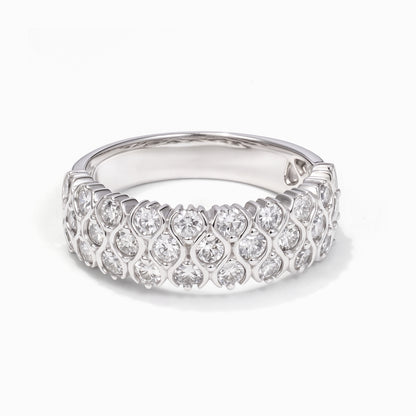18K White Gold Diamond Band with 1.20ct.tw. Natural Diamonds