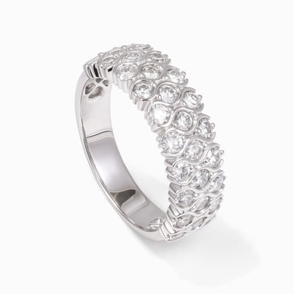 18K White Gold Diamond Band with 1.20ct.tw. Natural Diamonds