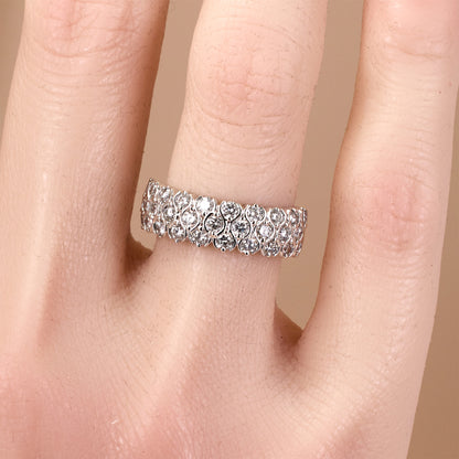 18K White Gold Diamond Band with 1.20ct.tw. Natural Diamonds - JewelryAndStore