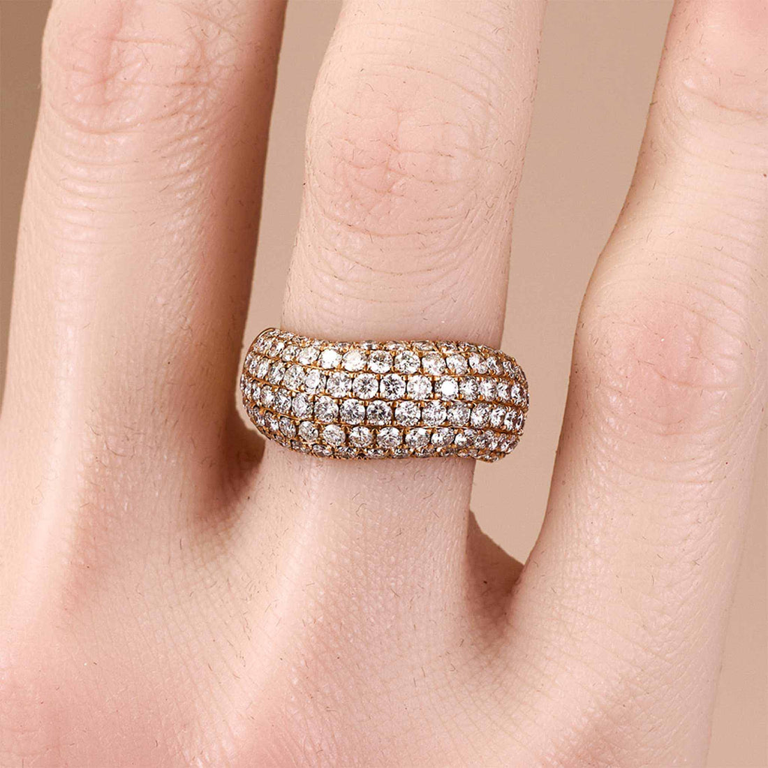 2.28ct Natural Diamond Luxury Wavy Dome Ring in 18K Gold - JewelryAndStore