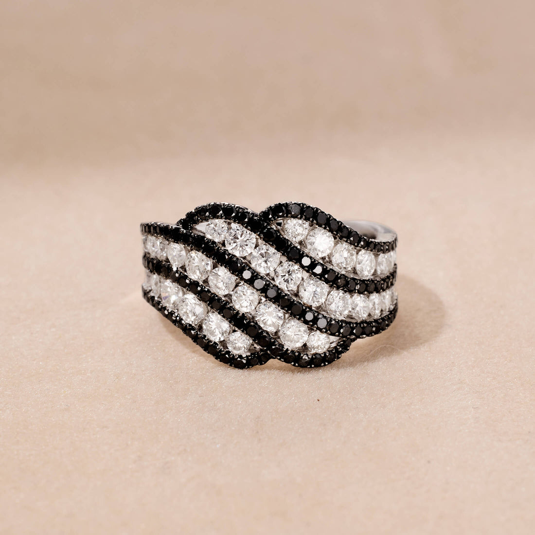 18K Gold Black Diamond Statement Ring - Jewelry And Store
