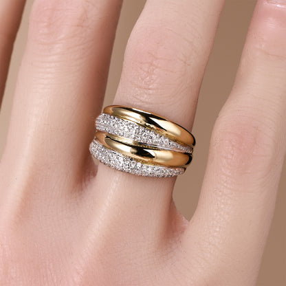 0.87ct.tw. Layered Natural Diamond Ring in 14K Gold - JewelryAndStore