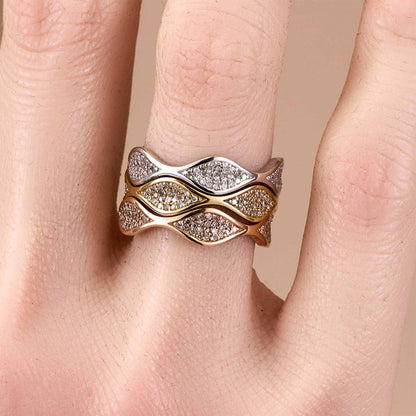 1.06ct Natural Diamond 3-in-1 Convertible Stackable Ring 14K Gold - JewelryandStore
