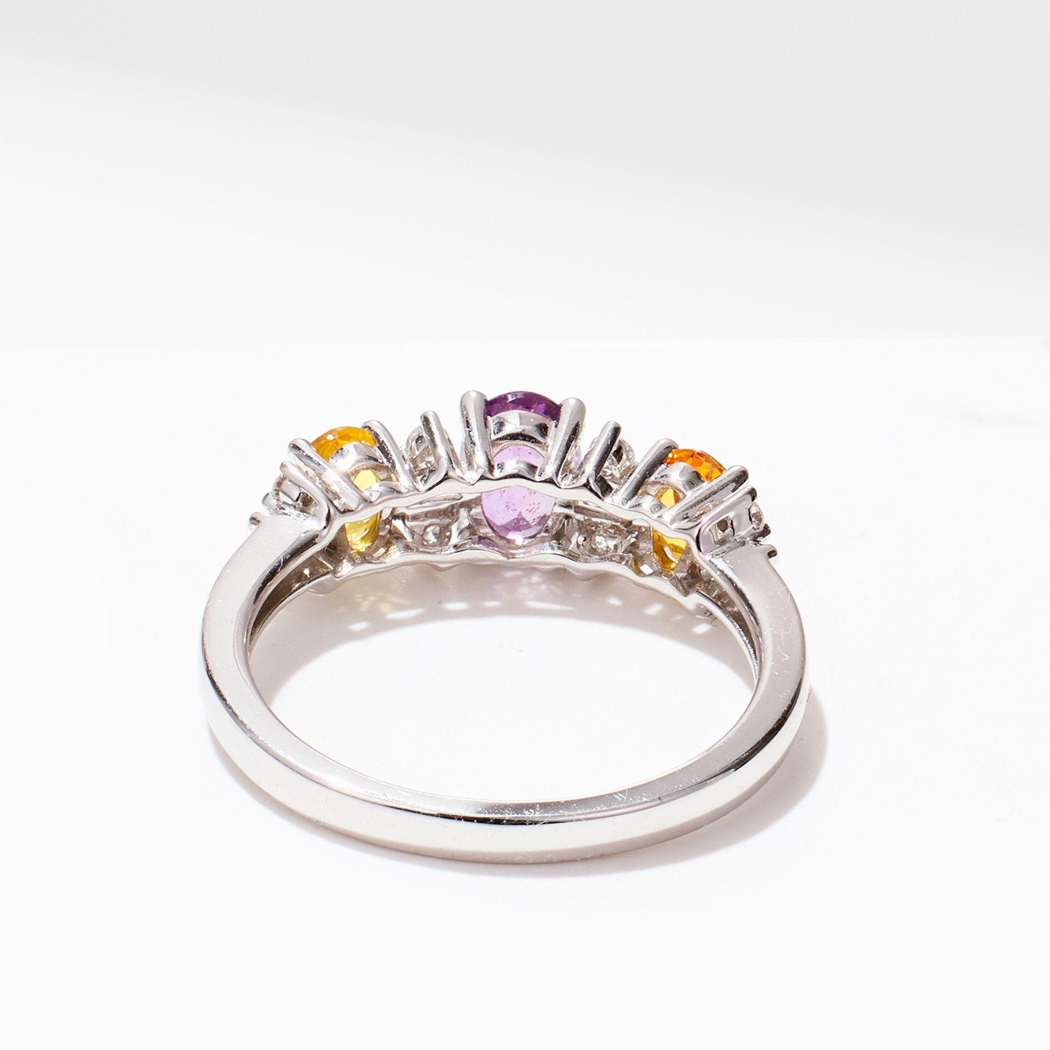 18K Gold Natural Sapphire &amp; Diamond Ring - Jewelry And Store