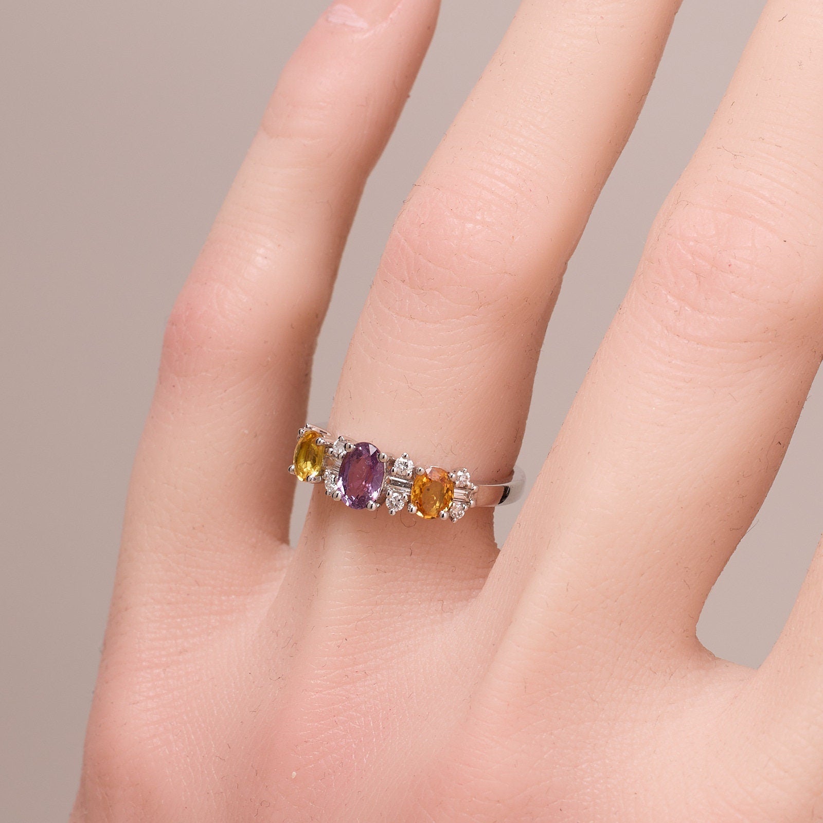 18K Gold Natural Sapphire &amp; Diamond Ring - Jewelry And Store